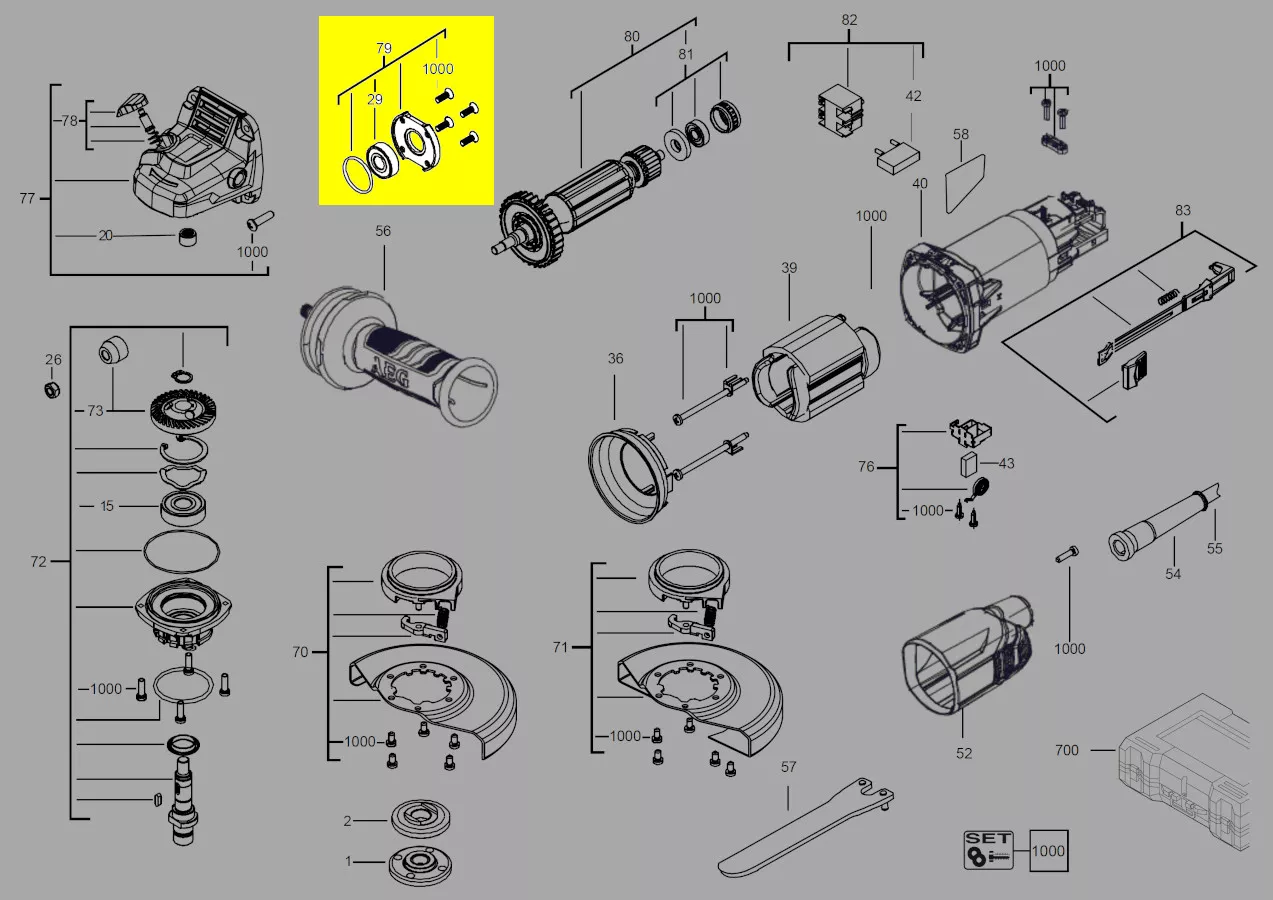 set roulement réf. 4931428716 AEG